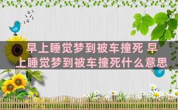 早上睡觉梦到被车撞死 早上睡觉梦到被车撞死什么意思